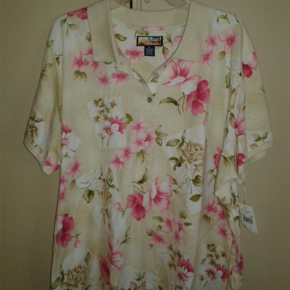 Women's sz 3X  Havana shirt NWT Great spring color